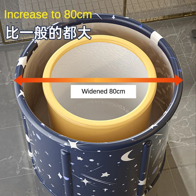 Bathing Tubs Seats Large Folding Bath PVC Portable Bathtub Folded SPA Bucket Adult Tub Baby Children Bathroom Thickening Folding Tubs For Adults 23121