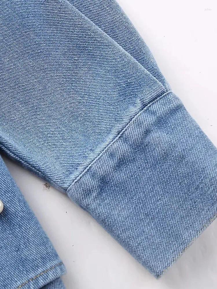 Womens Blouses Women Denim Shirt 2023 Autumn Long Sleeve Elegant Female Casual Streetwear Tops
