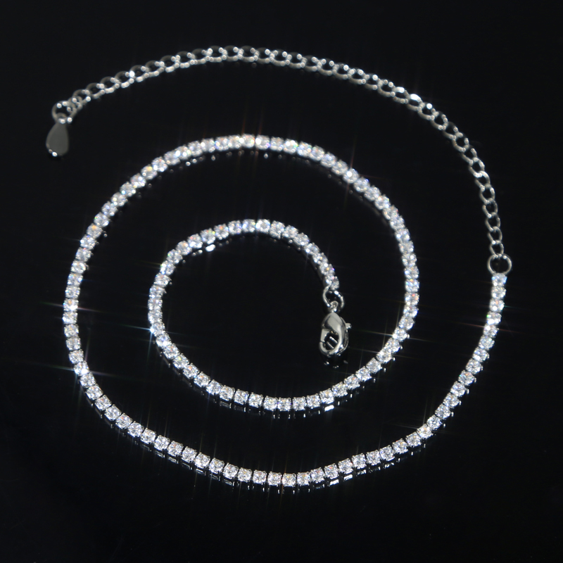 Trendy 2mm Cz Tennis Choker Necklace for Women Colorful White Red Green Elegance Multi Layer Trendy Fashion Women Gorgeous Jewelry European Design