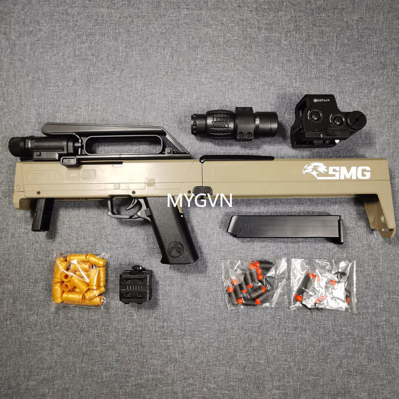 FMG 9 Folding Submachine Gun Toy Soft Bullet Blaster Manual Shooting Launcher For Adults Boys Children Outdoor