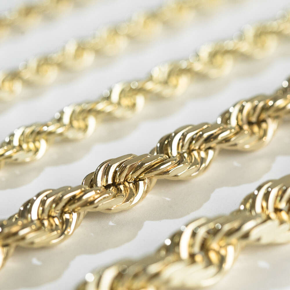 Custom 3MM 10K 14K 18K Solid Gold Rope Chain Necklace Fine Jewelry Shine Brightly Twisted Rope Chain For Men Women