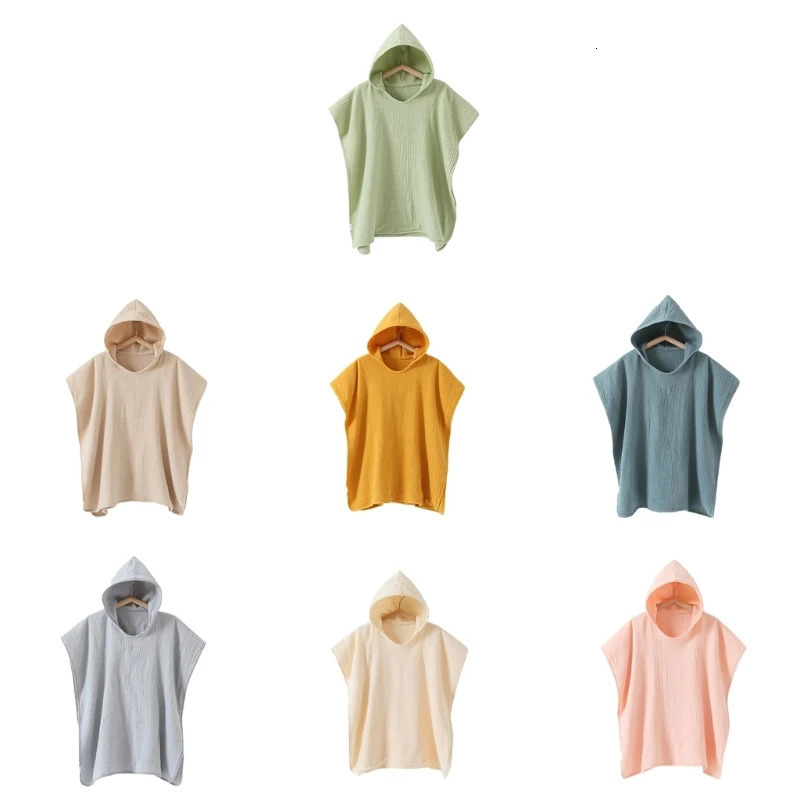 Towels Robes Summer Hooded Towel Cotton Baby Cape Towels Soft Poncho Kids Bathing Stuff for Babies Washcloth 231212