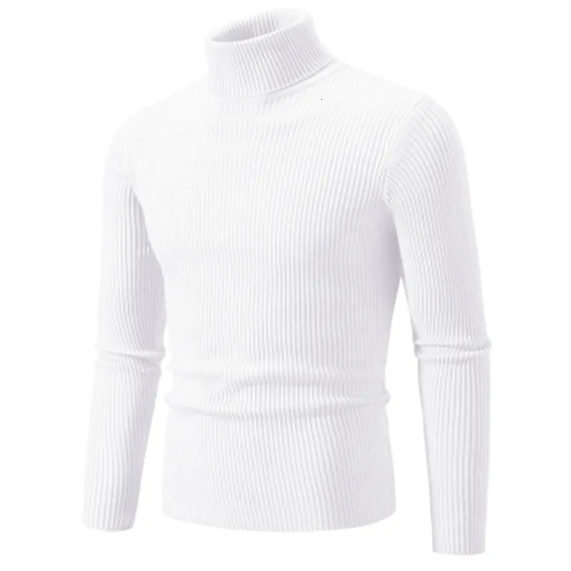 Men's Sweaters Autumn Winter Turtleneck Sweater Men Warm Knitted Solid Color Pullovers Men's Slim Fit Casual Turtleneck Knitwear Man Sweater