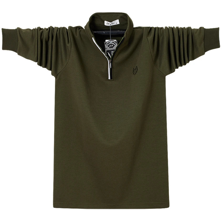 Men's Polos Long Sleeve Polo Shirts Men Spring Autumn Polo Shirt Plus Size 6XL Fashion Casual Cotton Polo Solid Color Tops Big Size 6XL 231212