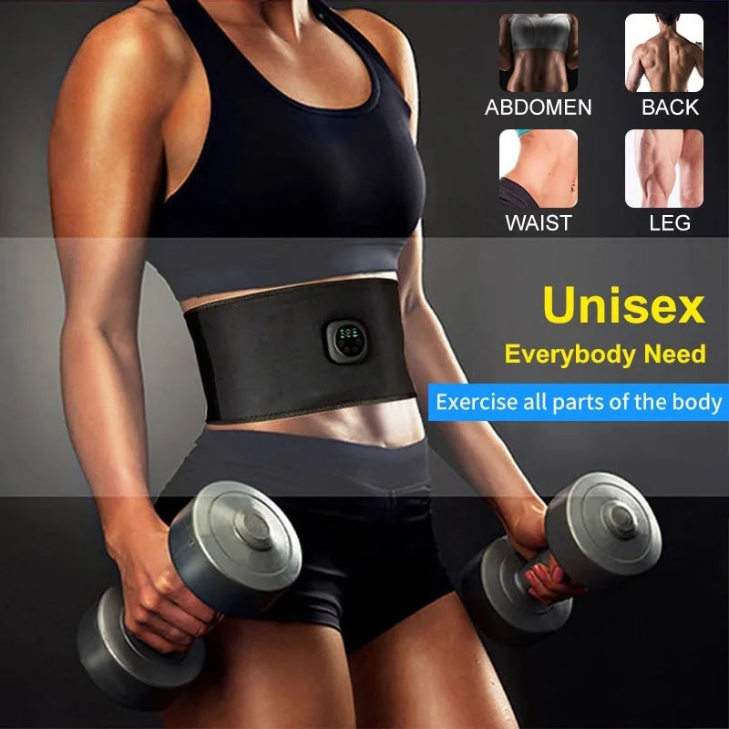 Core Abdominal Trainers EMS Electric Abdominal Body Slimming Belt Waist Band Smart Abdomen Muscle Stimulator Abs Trainer Fitness Lose Weight Fat Burn 