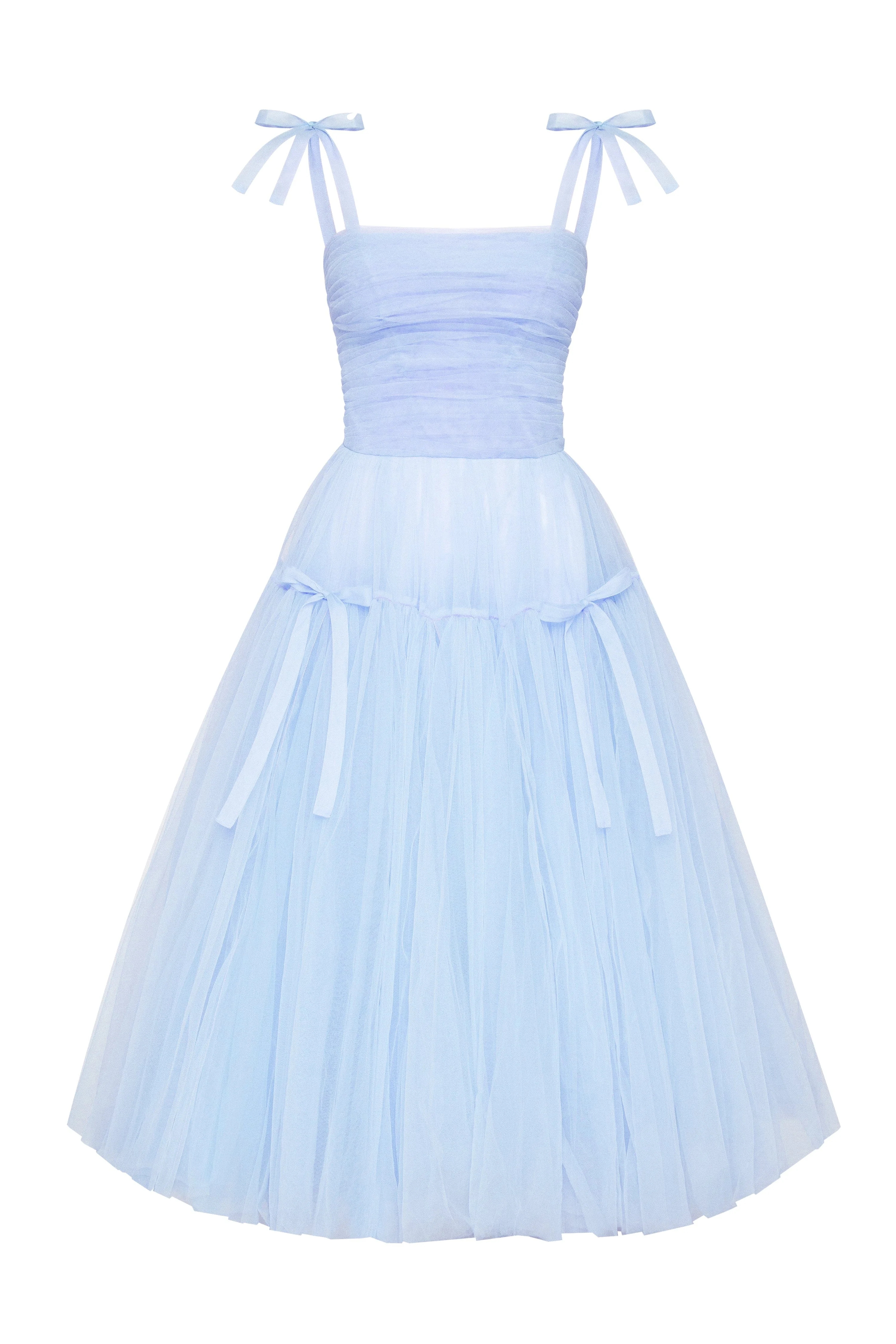 Elegant Tulle Short Prom Dress 2024 Square Collar Lace Up with Bow Spaghetti Strap Ribbons Sleeveless Cocktail Dresses Evening Birthday Gowns Robe De 