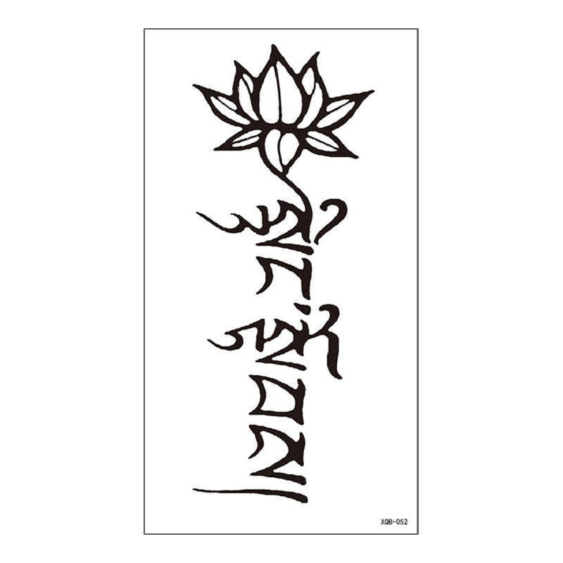New full arm waterproof tattoo sticker with Sanskrit totem, mermaid dagger, flower