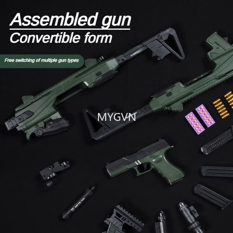 DIY Assemble Toy Gun Pistol Blaster Soft Bullet Manual Launcher Shooting Model For Adults Boys CS Outdoor Games
