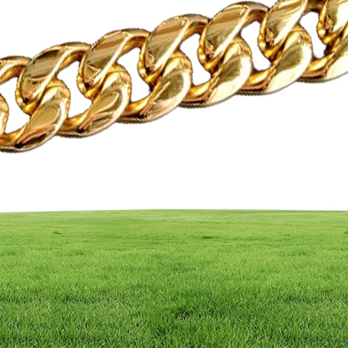 18K Gold Plated Necklace High Quality Miami Cuban Link Chain Necklace Men Punk Stainless Steel Jewelry
