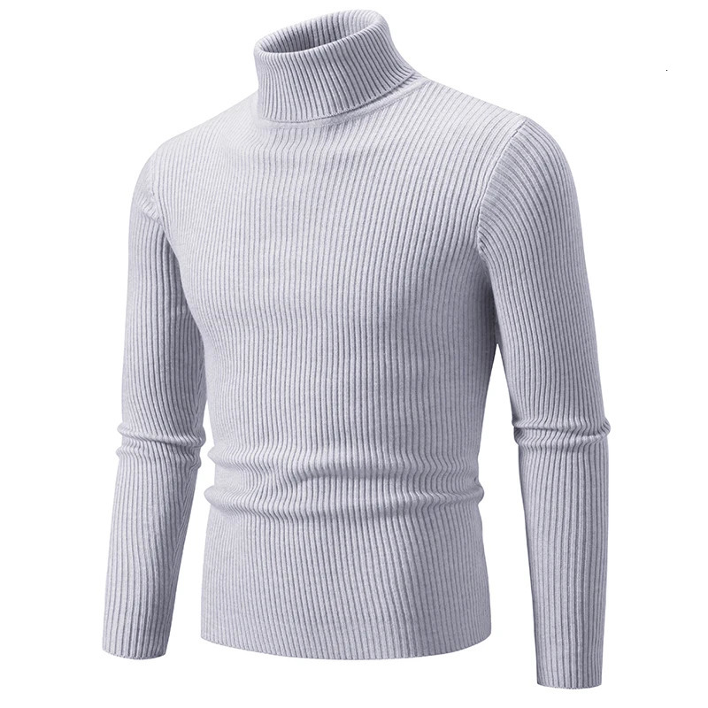 Men's Sweaters Autumn Winter Turtleneck Sweater Men Warm Knitted Solid Color Pullovers Men's Slim Fit Casual Turtleneck Knitwear Man Sweater