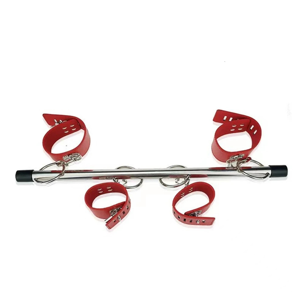 Adult Toys BDSM Bondage Adjustable Handcuffs Ankle Cuffs with Stainless Steel Spreader Open Legs Pu Leather Set for Couple Sex Games 231213 - view 4