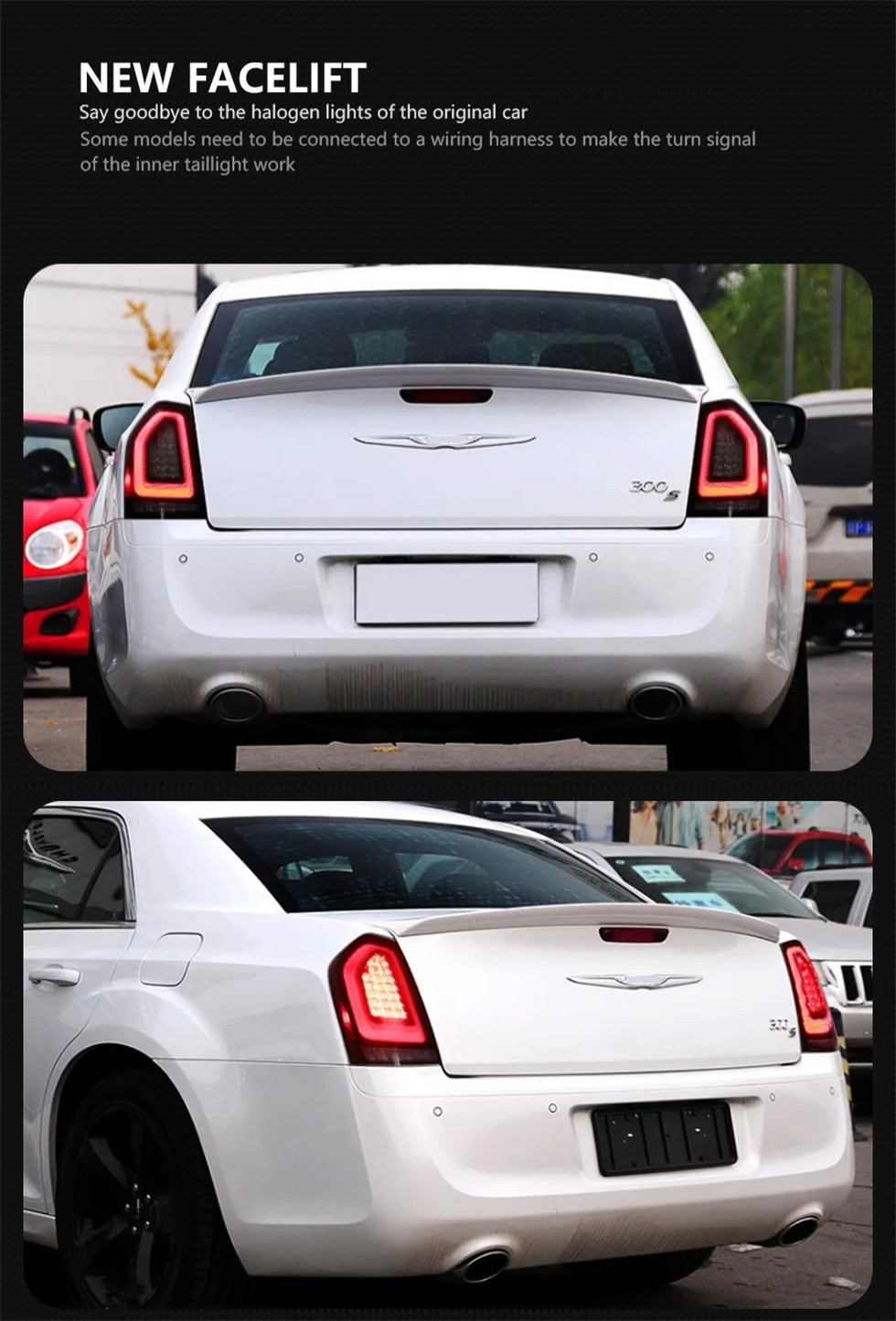 Car Tail Light for Chrysler 300C Taillight 2011-2014 Taillights LED DRL Running Lights Fog Lights Rear Parking Lamp