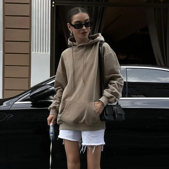 Womens Hoodies Sweatshirts Vintage Drill Printed Long Sleeved Hoodie Women Gothic Hip Hop Oversized Jackets Casual Loose Sweatshirt 231213