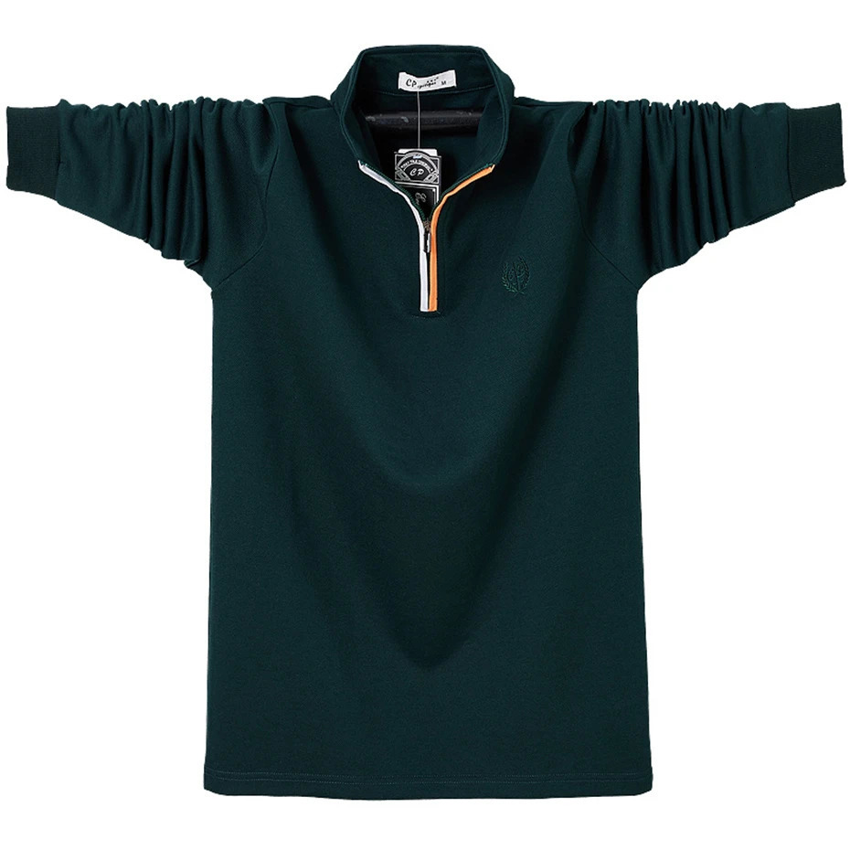 Men's Polos Long Sleeve Polo Shirts Men Spring Autumn Polo Shirt Plus Size 6XL Fashion Casual Cotton Polo Solid Color Tops Big Size 6XL 231212