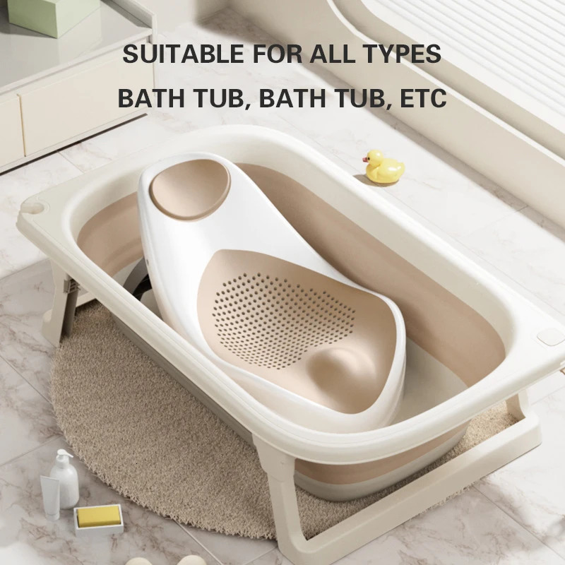 Bathing Tubs Seats 2024 Folding Baby Bath Tub Portable Baby Shower Tubs With Temperature Sensing Non-slip Cushion born Bathtub Safe Kids Bathtub 23121