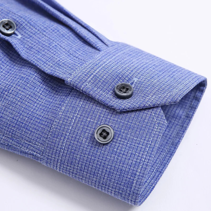 Men's Dress Shirts Bamboo Fiber Stretch Casual Long Sleeve Embroidered Standardfit Soft Wrinkle Resistant Buttondown Shirt 231212