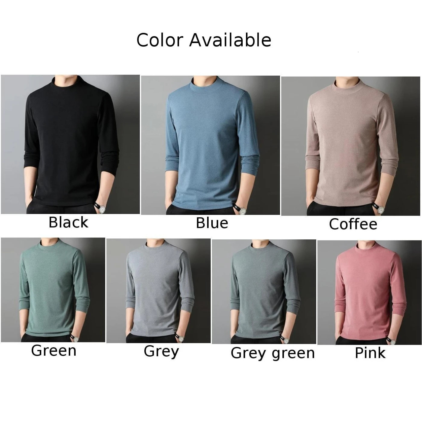 Men's Thermal Underwear Mens Half High Collar Warm TShirt Plain Casual Solid Color Tee Tops Pullovers T Shirt Clothing 231212