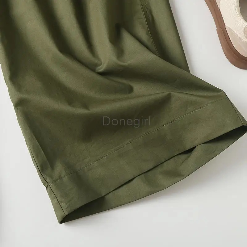 Women's Pants Capris Donegirl Women Spring Summer Solid Pleats Loose Wide Leg Pants High Waist Versatile Female Chic Fashion Trousers 231212