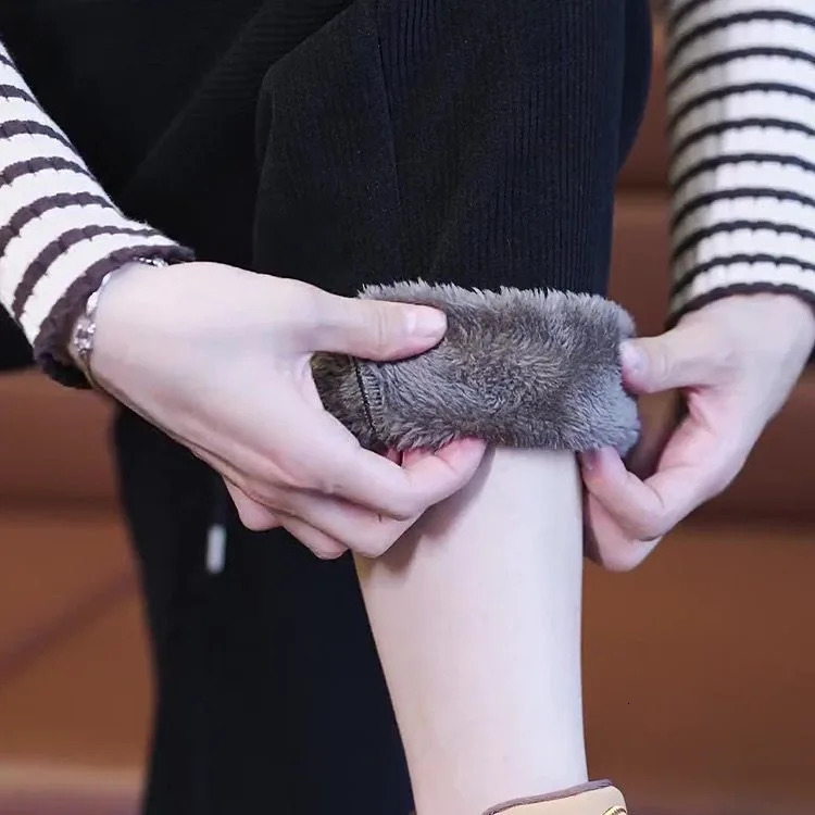 Women's Pants Capris Pants Women Thickened Lamb Fleece Warm Pants Plus Velvet Women's Autumn Winter Fashion Loose Pants Cashmere Casual Pant