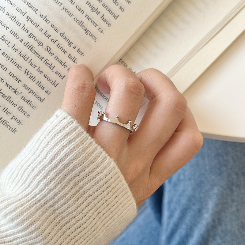 Authentic 925 Sterling Silver Sparkling Polished Crown Ring For Women Wedding Party Europe Fashion Jewelry