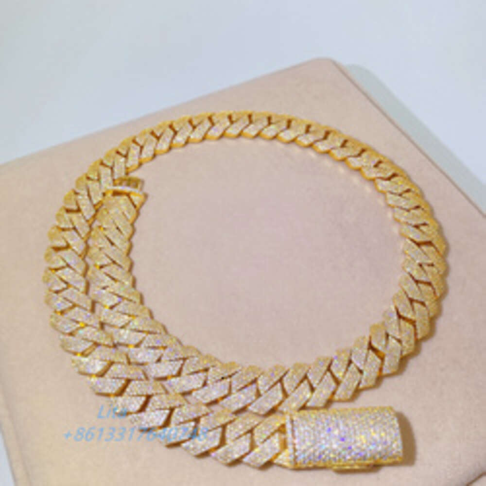 necklace moissanite chain miami cuban link chain Bussdown luxury pass diamond tester gra moissanite hip hop necklace for men