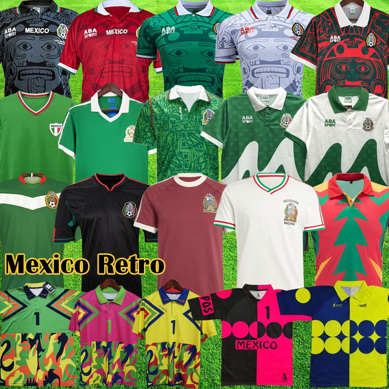 1986 1998 Vintage 1985 MEXICO RETRO soccer jerseys BLANCO Hernandez Blanco Campos uniforms 1994 JORGE CAMPOS goalkeeper Football Jerseys shirt
