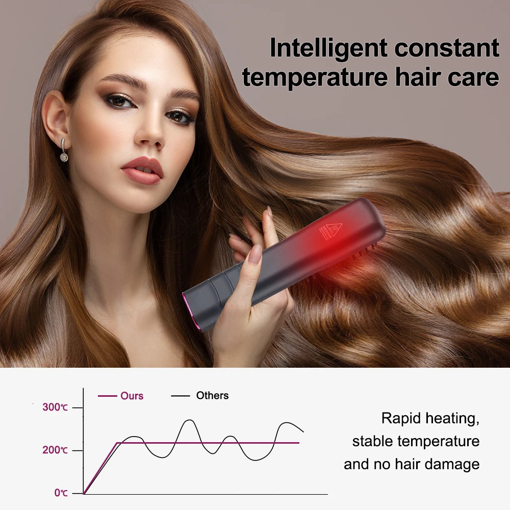 Hair Straighteners Professional Hair Straightening Brush 3 Gear Heating Comb Hair Curling Iron Multifunctional Straightener Hair Brush Hair Comb 23121
