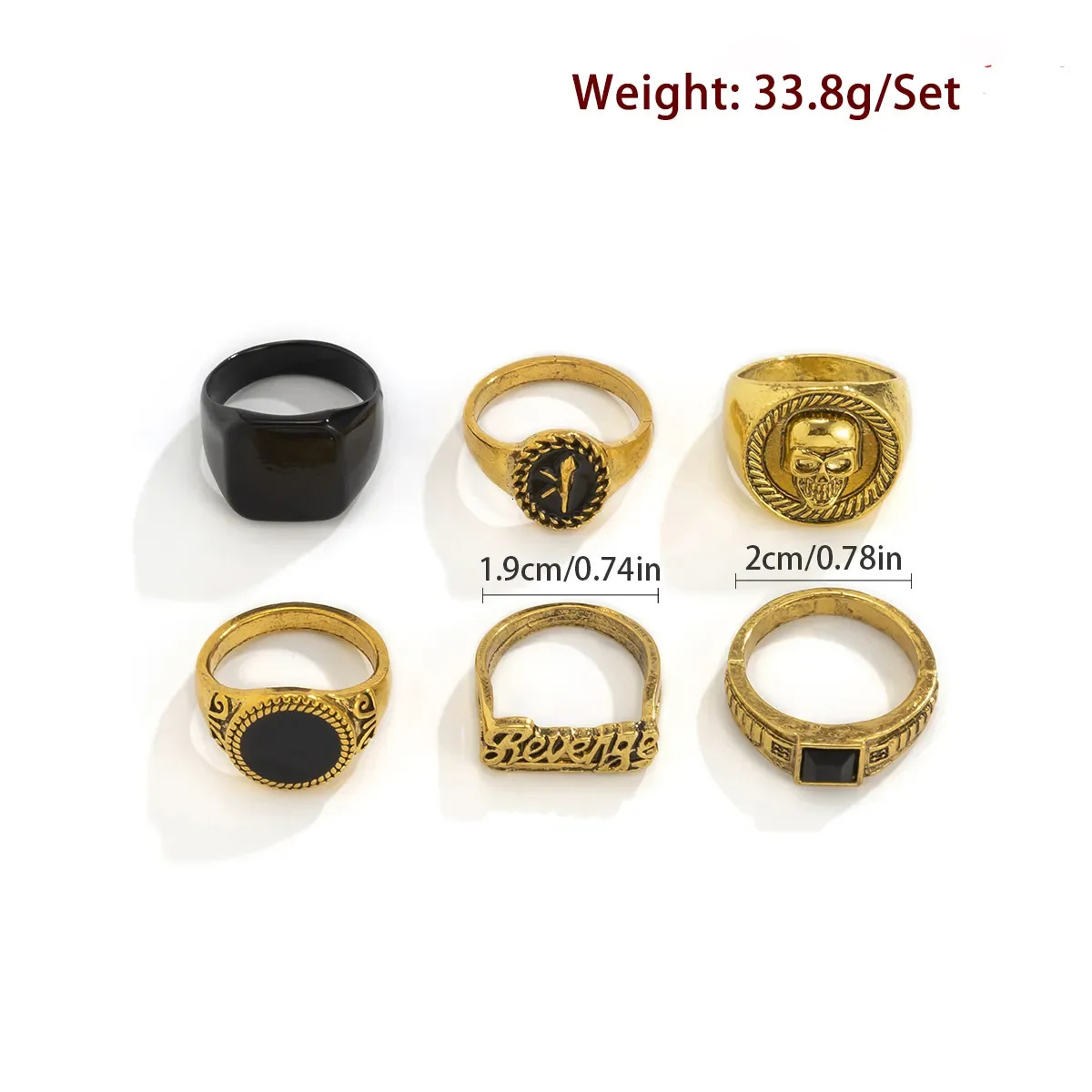 Wedding Rings 6 piecesset Gothic retro skull antique silver ring set neutral punk carved finger jewelry accessories steam punk mens 231213