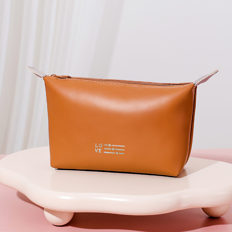 Colorful PU Leather Makeup Bags Zipper Waterproof Portable Storage Bag for Traveling Stylish and Elegant Cosmetic Bag for Women