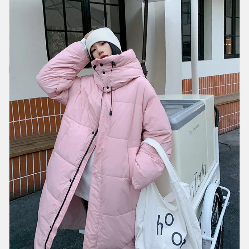 Women's Down Parkas Women Khaki Down Jacket Hooded Long Cotton Clothes Winter Warm Thicken Windproof Korean Fashion Loose Oversized Coat Tops 231