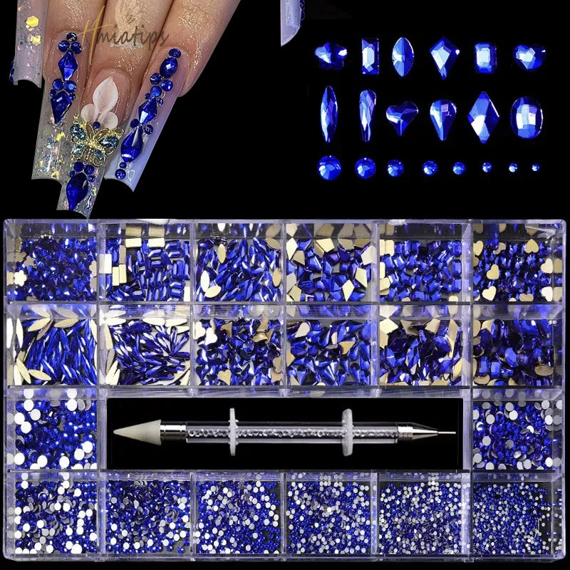 Nail Art Decorations Mixed size High Quality Glass s Crystal Set Stone Drill Pen Manicure Accessories Supplies 231213