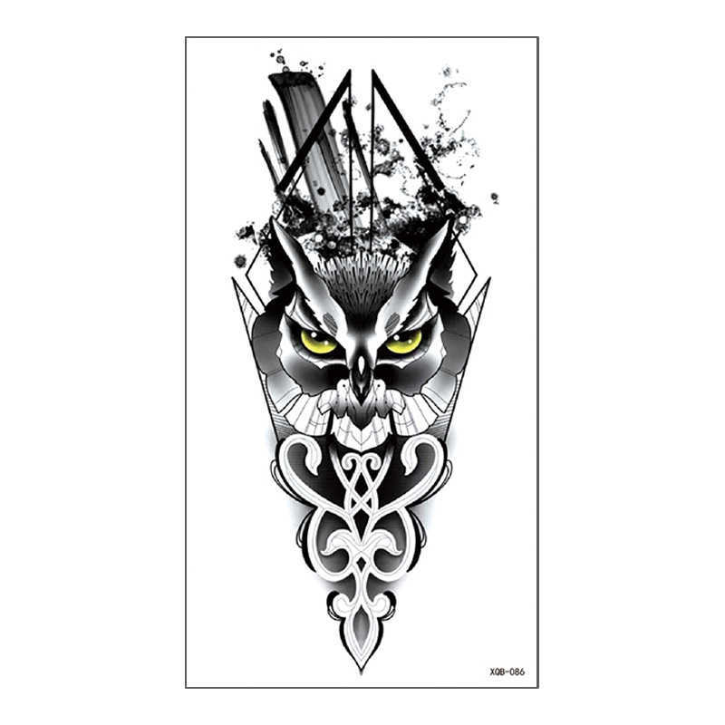 New full arm tattoo sticker with half wolf head skull color waterproof and environmentally friendly set