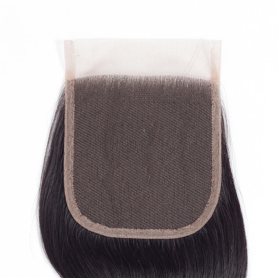 Body Wave 4x4 Lace Closure Brazilian Virgin Human Hair Transparent Swiss Lace Free Part Pre Plucked with Baby Hair Natural Black