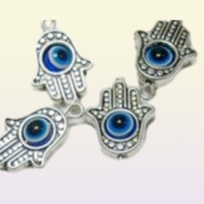 100pcs Hamsa Hand EVIL EYE Kabbalah Luck Charms Pendant For Jewelry Making Bracelet 19x12mm276k