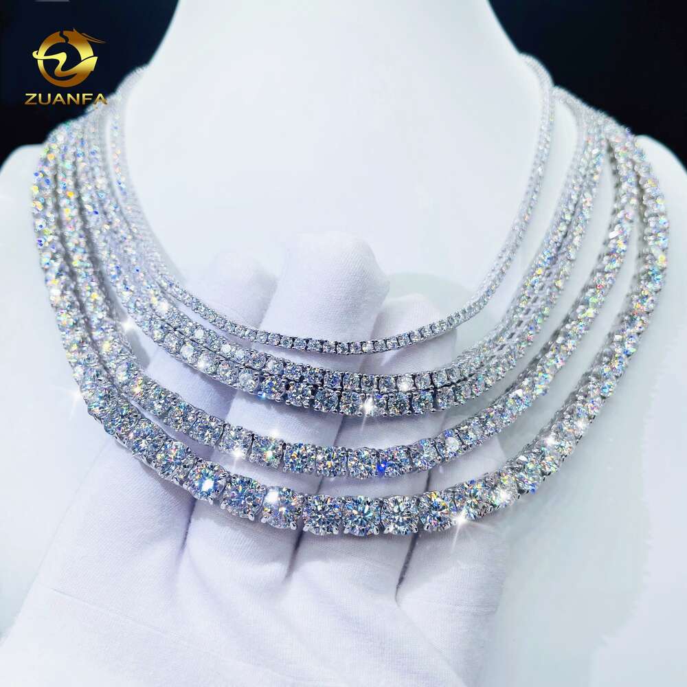 necklace moissanite chain Factory price full size moissanite tennis bracelet necklace pass diamond tester tennis chain