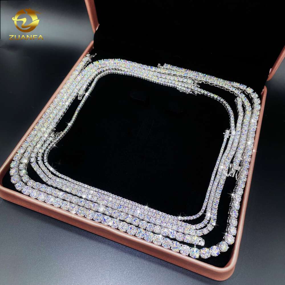 necklace moissanite chain Factory price full size moissanite tennis bracelet necklace pass diamond tester tennis chain