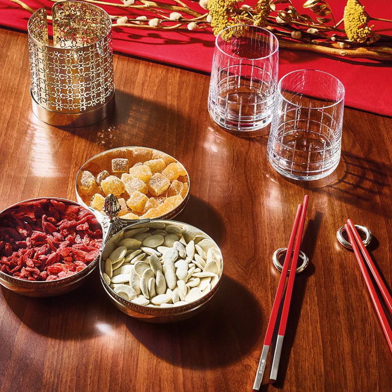 Home Furnishings 3-Bowl Snack Dishes Sier Appetizer Plates Aesthetic Hypebeast Trending Banquet Wedding Birthday Party Decorations Dinnerware Supplies