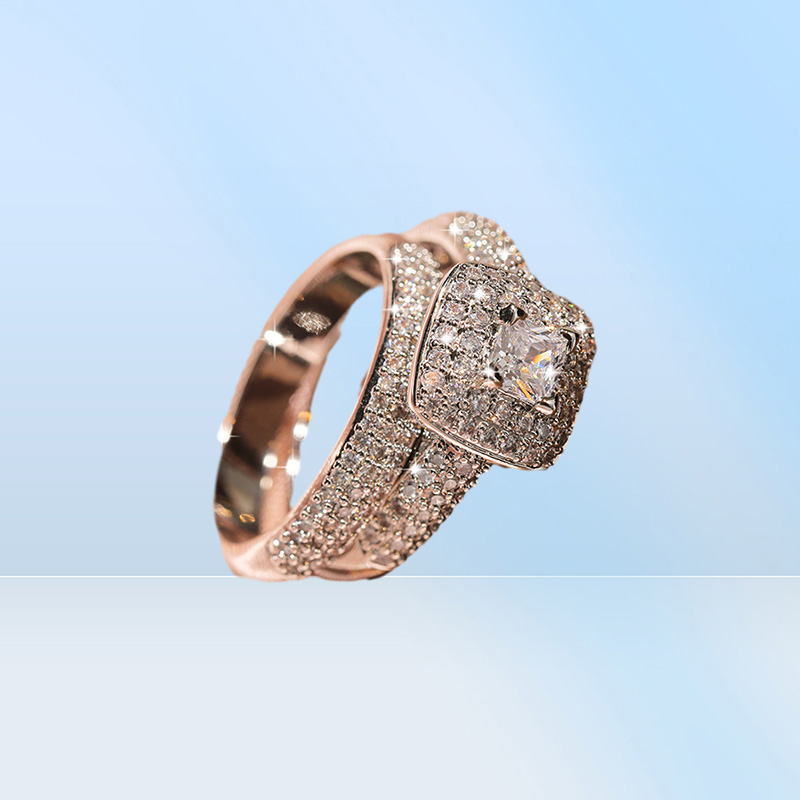 Fashion brand rings for women top designer S925 sterling silver women039s ring luxury full diamond engagement ring woman Valent513