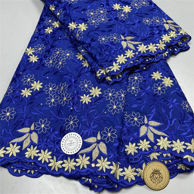 Fabric and Sewing 5 yard Swiss lace fabric latest heavy beaded Embroidery African 100 cotton fabrics voile Dubai style 4L08305 231213