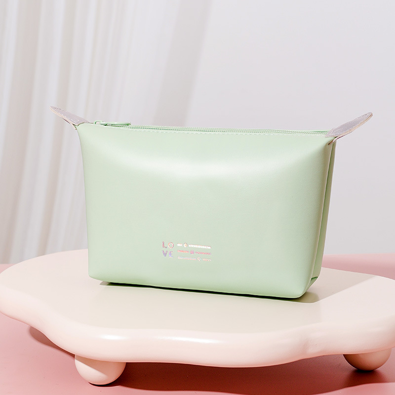Colorful PU Leather Makeup Bags Zipper Waterproof Portable Storage Bag for Traveling Stylish and Elegant Cosmetic Bag for Women