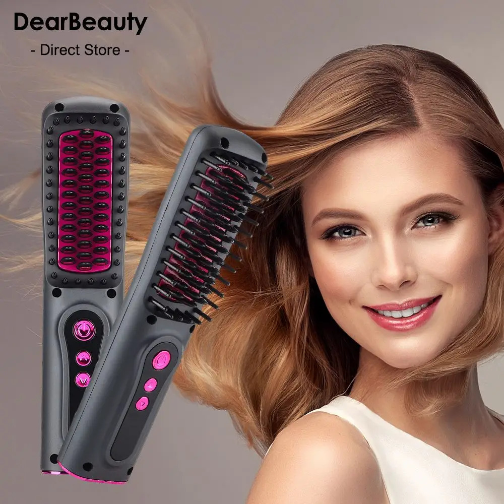 Hair Straighteners Professional Hair Straightening Brush 3 Gear Heating Comb Hair Curling Iron Multifunctional Straightener Hair Brush Hair Comb 23121