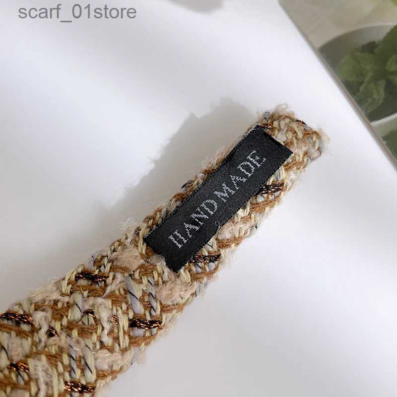 Headwear Hair Accessories AISHG Korean Tweed Woven Sponge Headband Elegant Women High Ponytail Hair Band Face Wash Hoop Fashion Girls Hair Accessories
