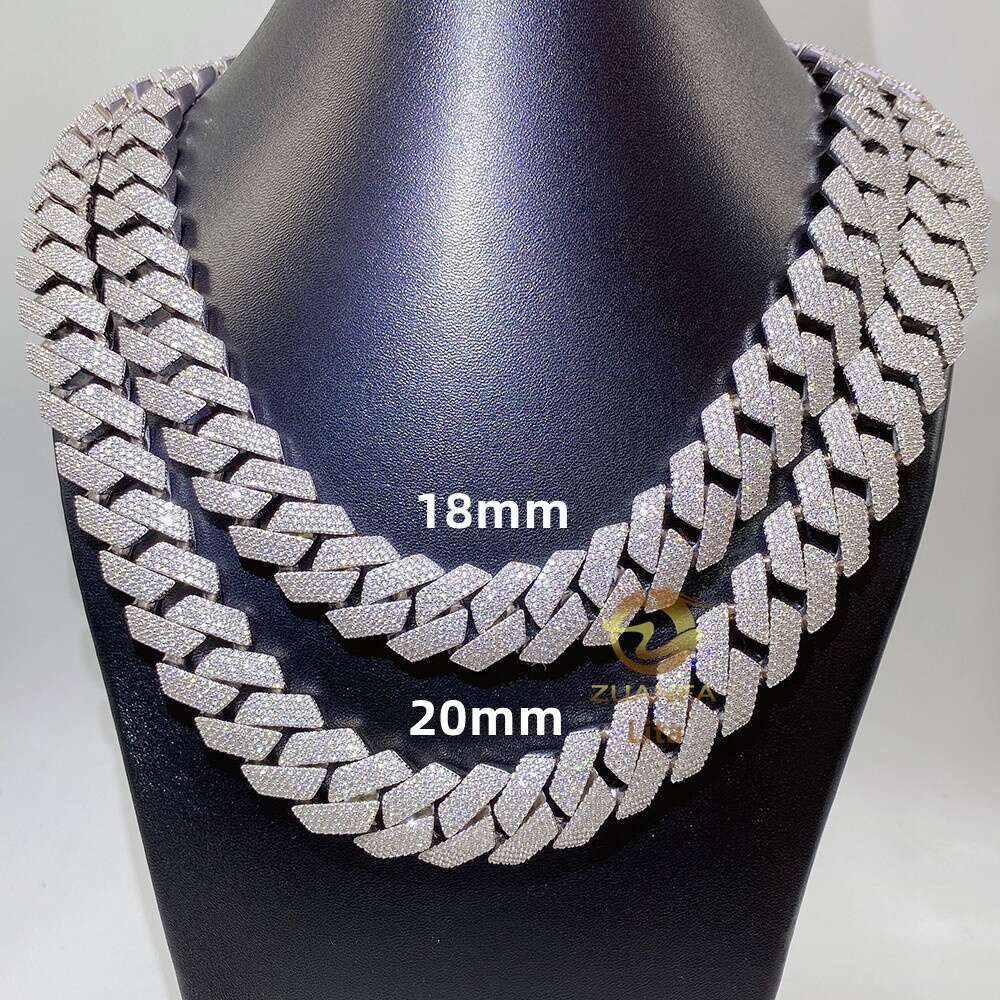 necklace moissanite chain miami cuban link chain Bussdown luxury pass diamond tester gra moissanite hip hop necklace for men