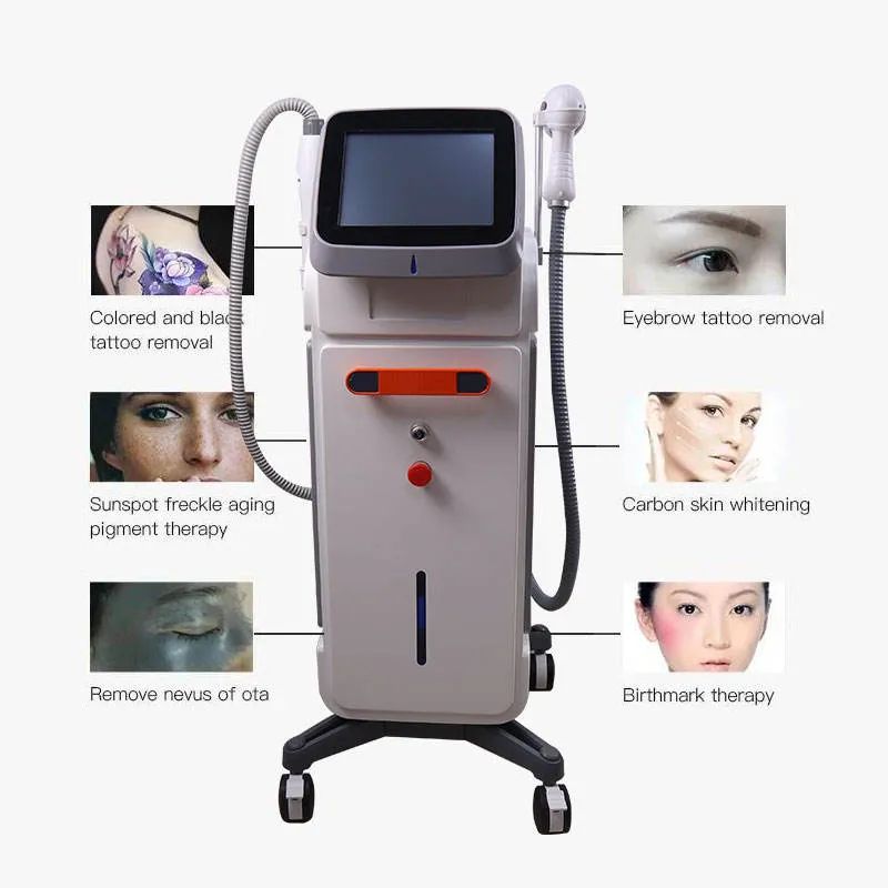 High Efficiency 2Handles 810nm Diode Laser Ice Point Hair Removal Machine Pico Laser Large Spot Area Eyebrow Tattoo Remover Machine