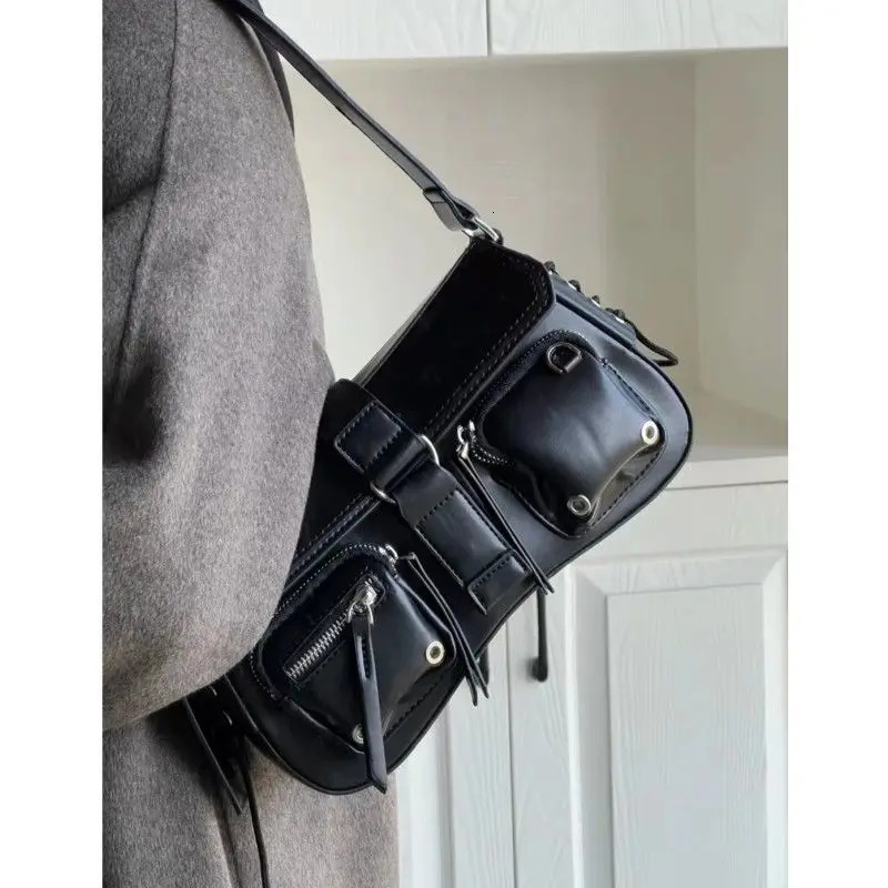 Evening Bags HAEX Punk Women's Bag Trend Vintage PU Underarm Shoulder Bolso Mujer Harajuku Moto Style Individuality Sac A Main Femme R250317