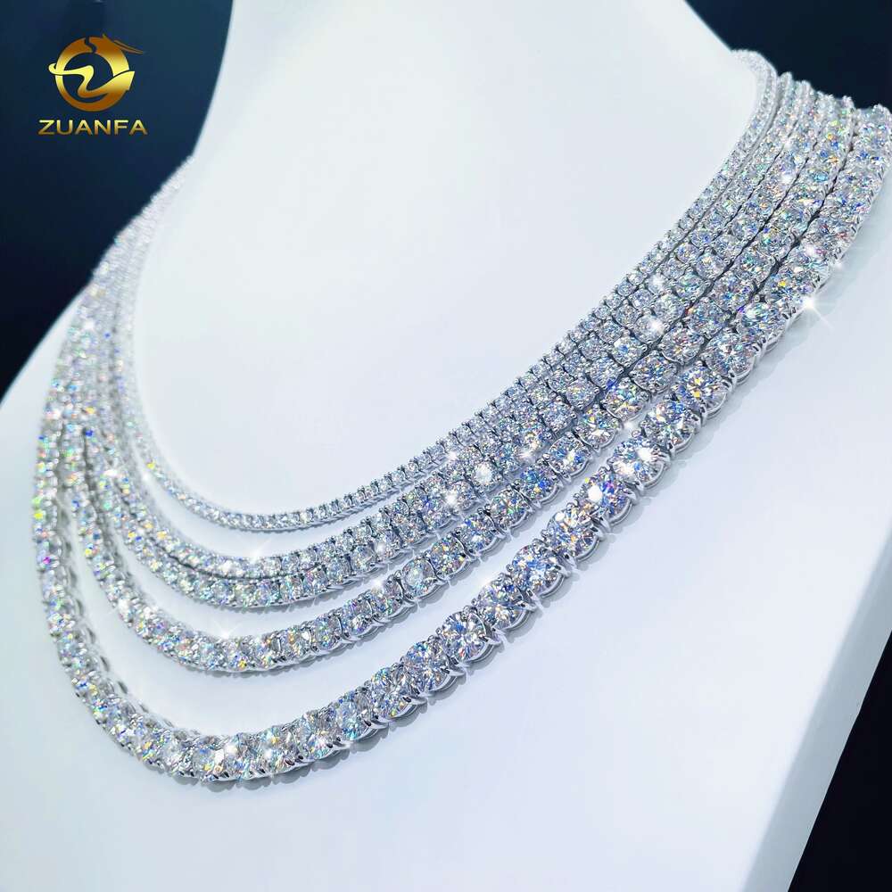 necklace moissanite chain Factory price full size moissanite tennis bracelet necklace pass diamond tester tennis chain