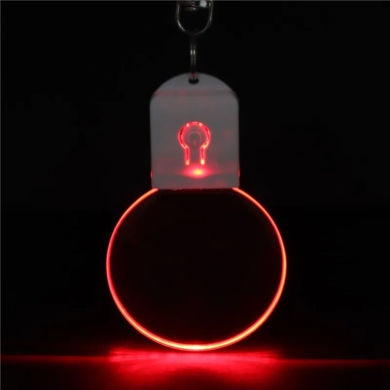 Led 3D Blank Acrylic Keychain RGB Colorful Night Light Key Pendant Lamp Wedding Christmas Decor Diy Gift Key Ring