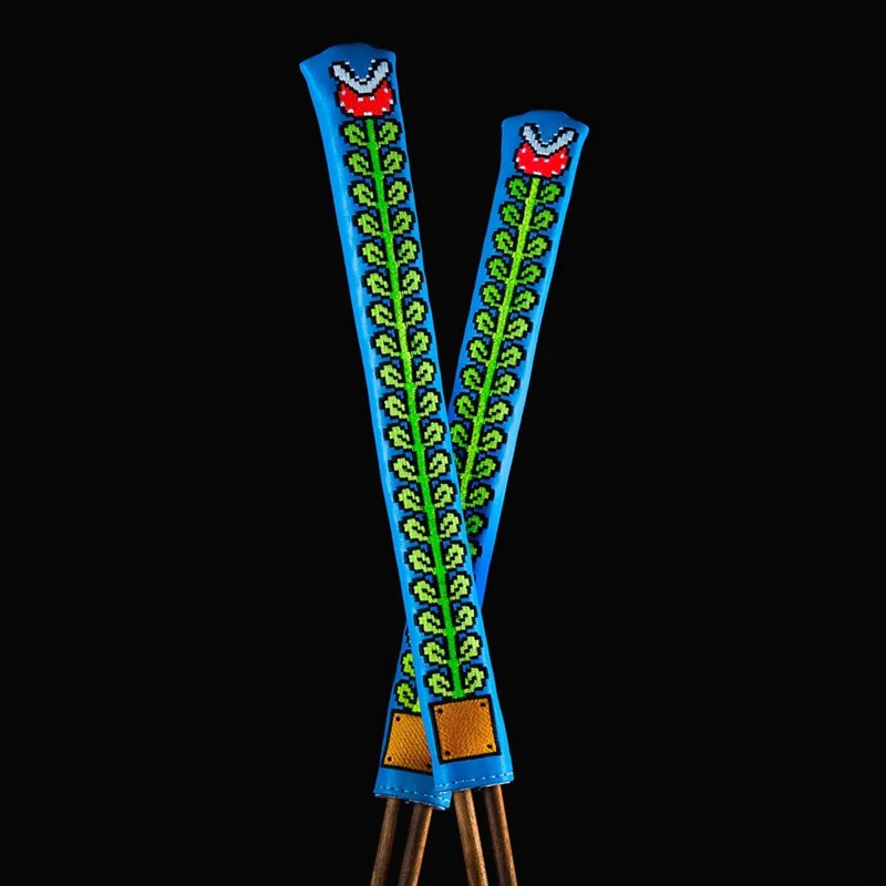Other Golf Products Golf pointer cover Golf Alignment Stick Cover golf Locating rod sleeve PU Leather Double-sided embroidery Cannibal flower 231214