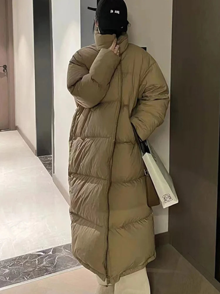 Women's Down Parkas Oversized Long Coat Women Winter Down Cotton Jacket Female Korean Fashion Padded Overcoat Ladies Casual Thick Warm Zipper Coa