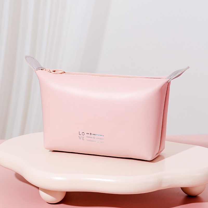 Colorful PU Leather Makeup Bags Zipper Waterproof Portable Storage Bag for Traveling Stylish and Elegant Cosmetic Bag for Women